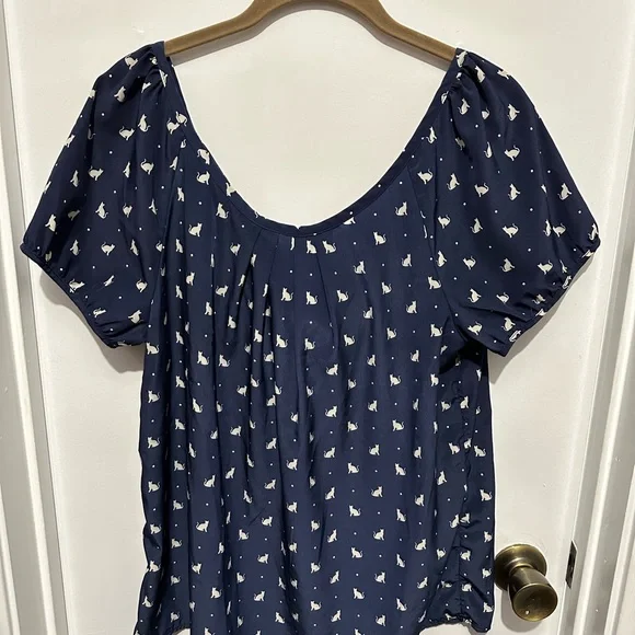 Navy - Cream Cat 🐈‍⬛ print - Picture 3 of 6